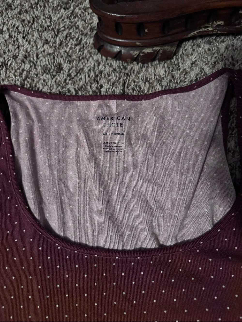 American Eagle Outfitters Burgundy Polka Dot Tank & Lounge Shorts
